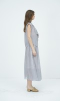 SIXDO G-Blue Stripe Raw Blouse